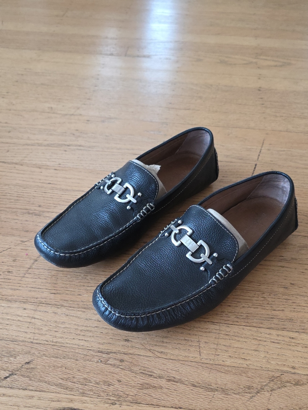Donald Pliner Black Leather Loafers